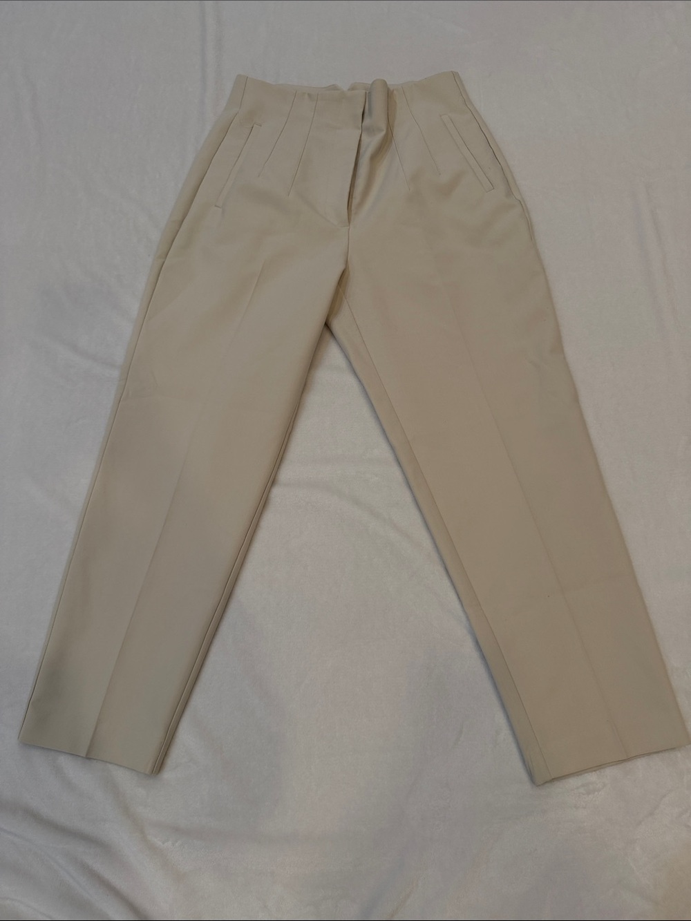 Zara Women Cream Tailored Dress Pants